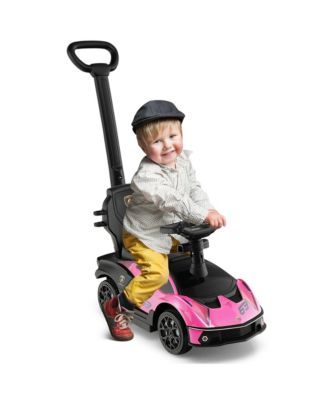 3-in-1 Licensed Lamborghini Ride on Push Car Stroller Sliding Car w/ Sound