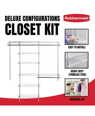 Configurations 3-6 Feet Custom DIY Closet Organizer Deluxe Kit, White