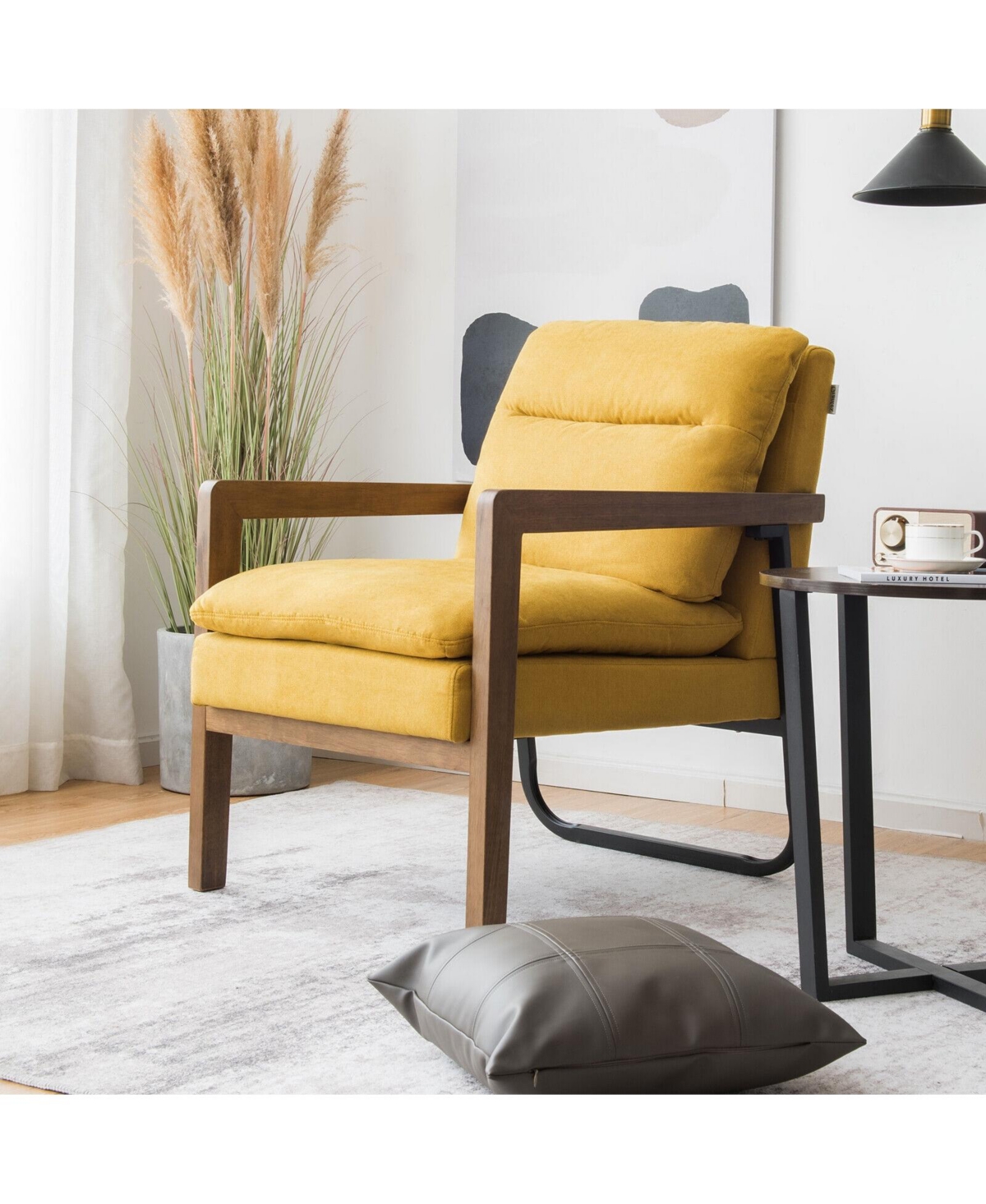 Gouun Single Sofa Chair with Extra-Thick Padded Backrest and Seat Cushion