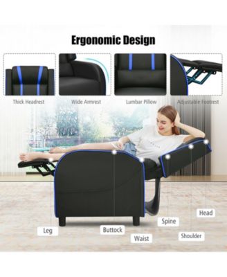 Massage Racing Gaming Single Recliner Chair