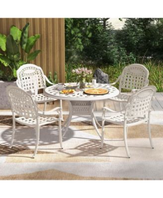 Cast Aluminum Patio Chairs Set of 2 with Armrests