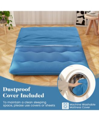 Full Size Foldable Futon Mattress with Washable Cover and Carry Bag