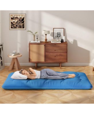 Foldable Futon Mattress with Washable Cover and Carry Bag for Camping-Twin Size