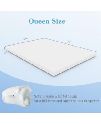 3 Inch Gel-Infused Memory Foam Mattress Topper with Removable Cover-Queen Size