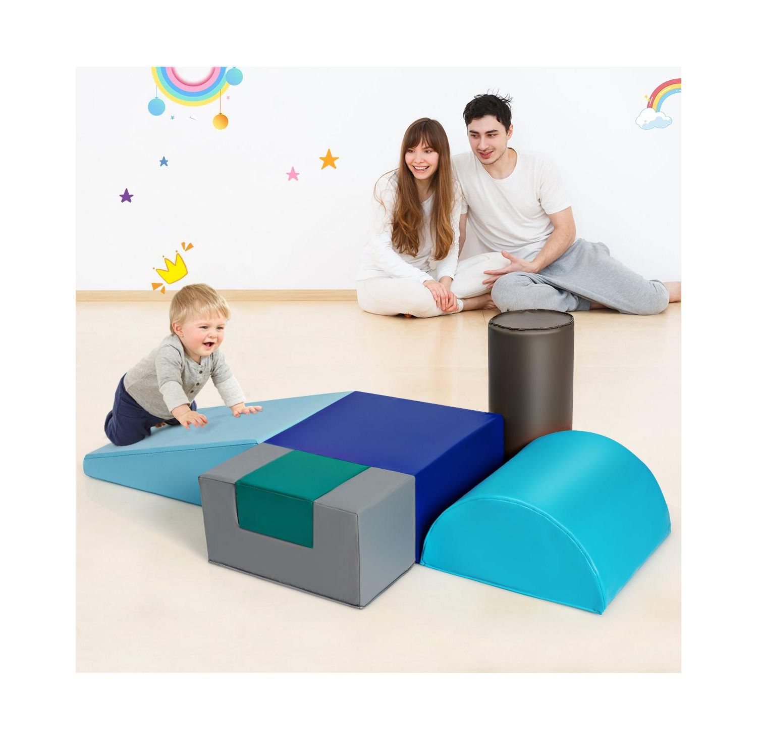 Baby Foam Climb Crawl Indoor 6-Piece Play Set