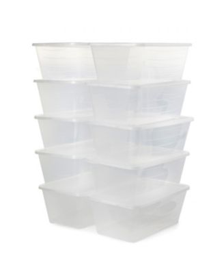 6L Shoe and Closet Storage Box Stacking Containers, Clear (40 Pack)
