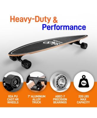 8" Canadian Maple Deck Skateboard, Mini Cruiser for All Ages (Black)