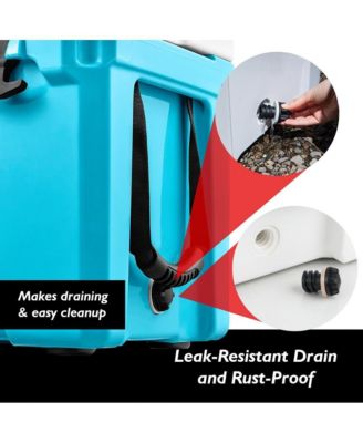 35-Quart Portable Cooler Box, Holds Up to 63 Cans (Blue)