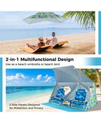 UPF50+ Sun Protection Beach Umbrella Tent with Portable Carrying Bag