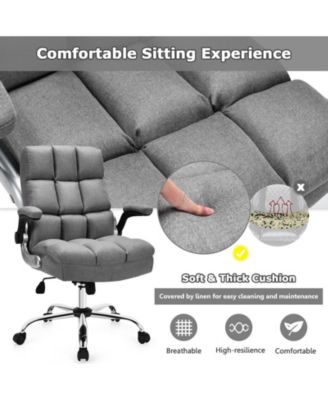 Adjustable Swivel Office Chair with High Back and Flip-up Arm