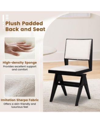 Swivel Wooden Dining Chair Set of 2 with Rubber Wood Frame and Padded Seat