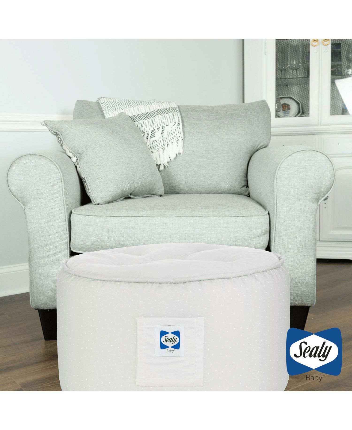 Toddler Sealy Pouf - Beige Animal Faces