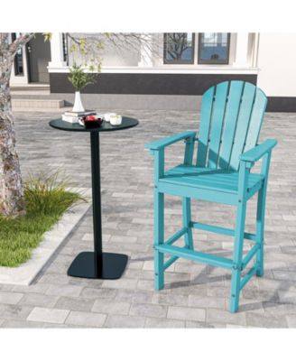 30-Inch Counter Height Outdoor Bar Stool with Armrests, Footrest, and HDPE Frame