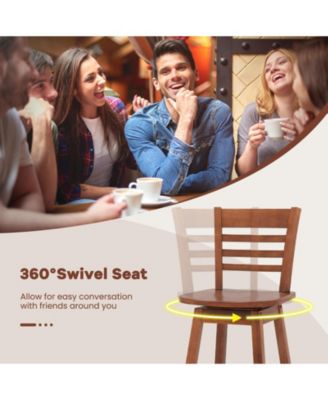 Counter Height Barstools Set of 2 with Footrest for Kitchen Island Bar