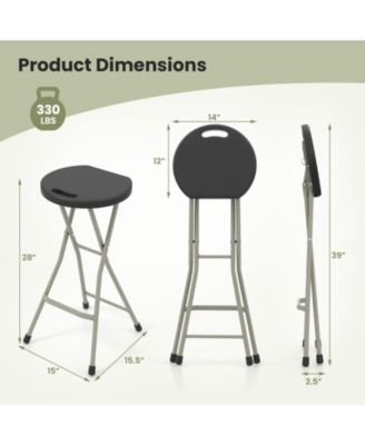 28 Inch Portable Folding Stools with 330lbs Limited Sturdy Frame