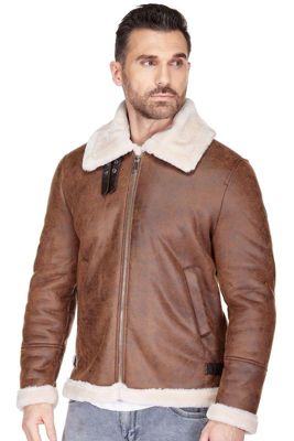 Men's Faux Shearling Bomber Jacket