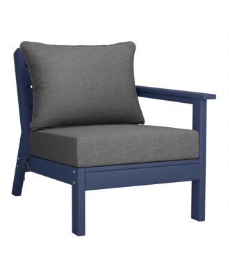 HDPE Outdoor Patio Right Arm Facing Sectional Corner Club Chair with Cushions
