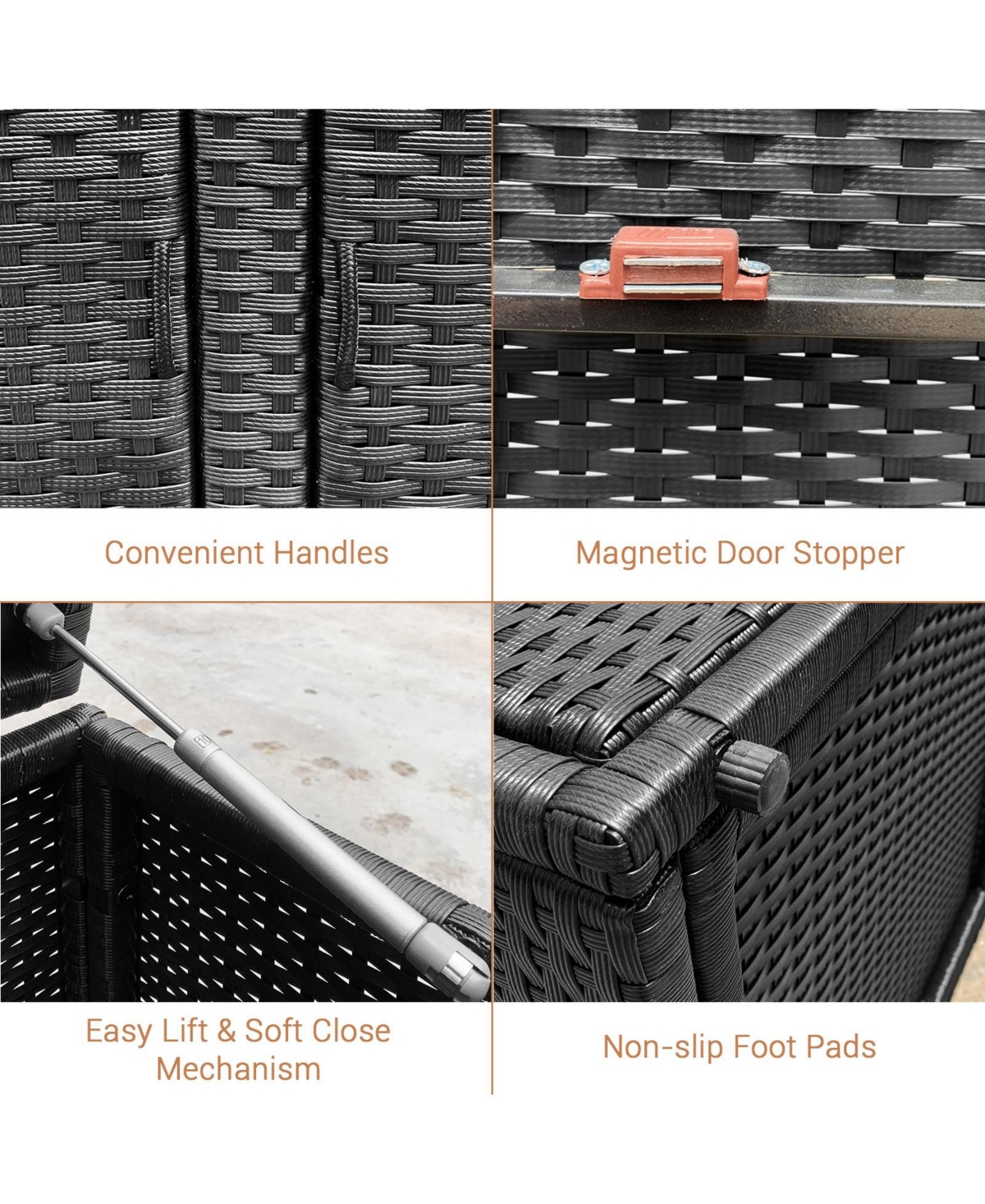 Gouun Gallon Garden Patio Rattan Storage Container Box