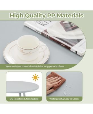 All Weather PP Patio Conversation Set with Round table and 2 Chairs