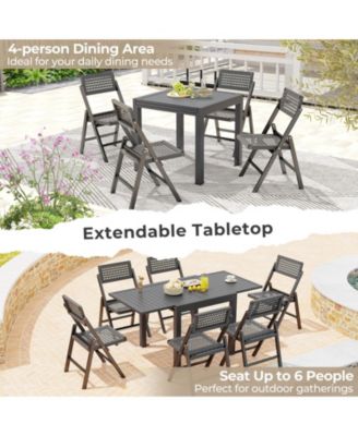 Expandable Patio Dining Table for 4-6 People