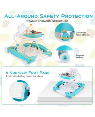 6 in 1 Foldable Baby Walker with Adjustable Height