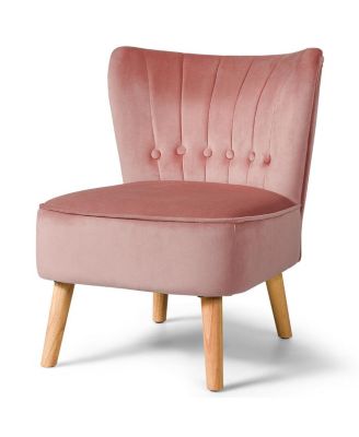 Armless Accent Chair Tufted Velvet Leisure Chair