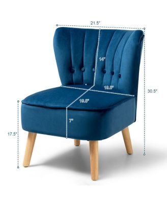 Armless Accent Chair Tufted Velvet Leisure Chair