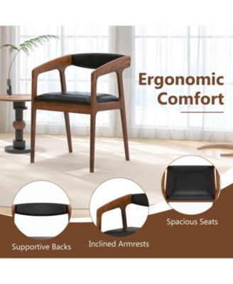 Upholstered Armchairs Set of 2 with Cozy Backrest and Padded Seat Cushion