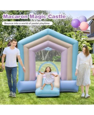 Kids Bounce House with Slide and Basketball Rim Bouncy Castle for Party without Blower