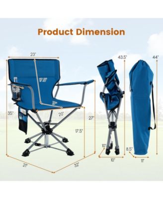 360° Swivel Hunting Chair Portable Foldable Hunting Chair with Mesh Cup Holder and Storage Pockets