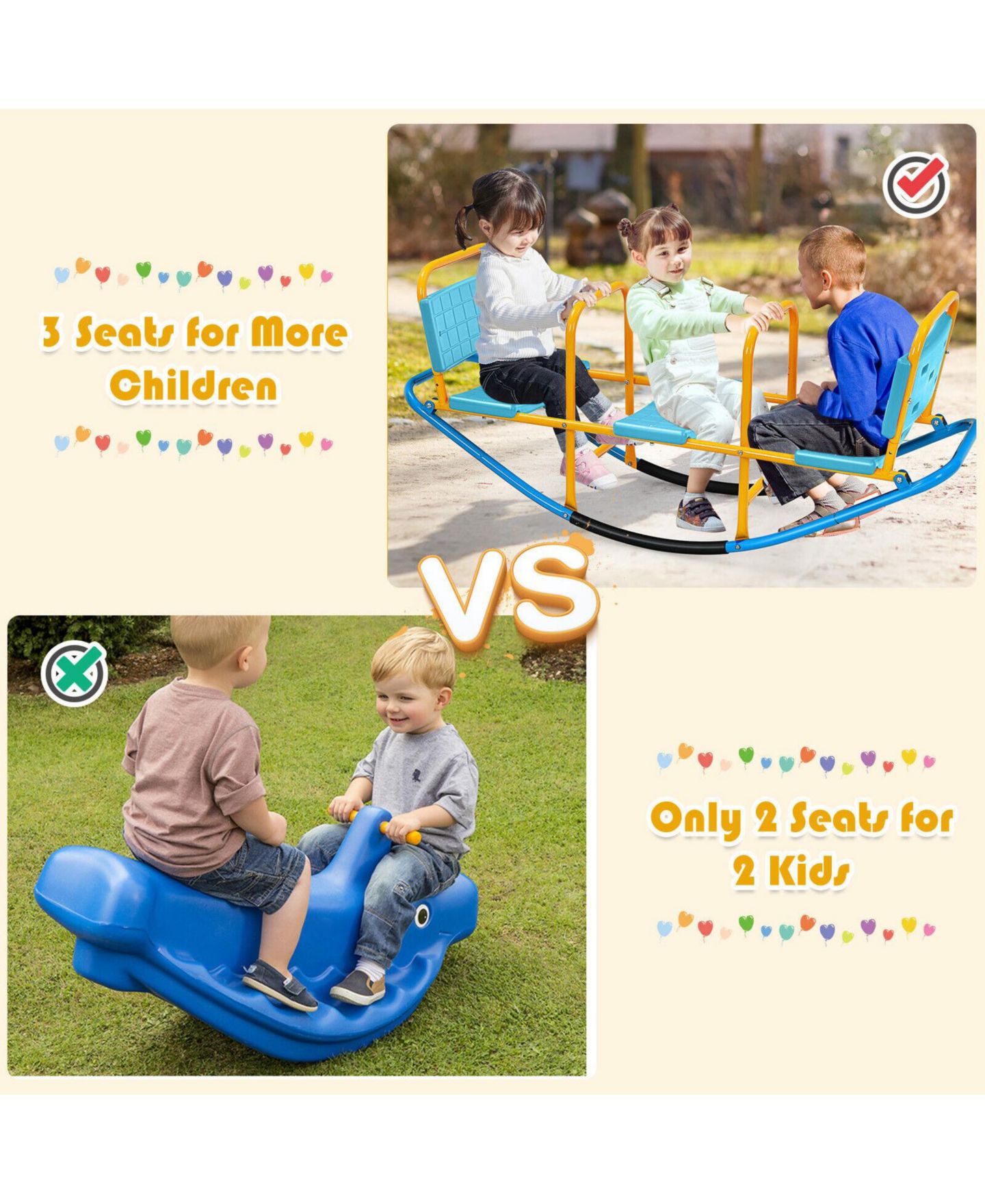 Детская игрушка GOUUN Outdoor Kids Seesaw Swivel Teeter for 3 to 8 Years Old, цвет: Синий — фото 6