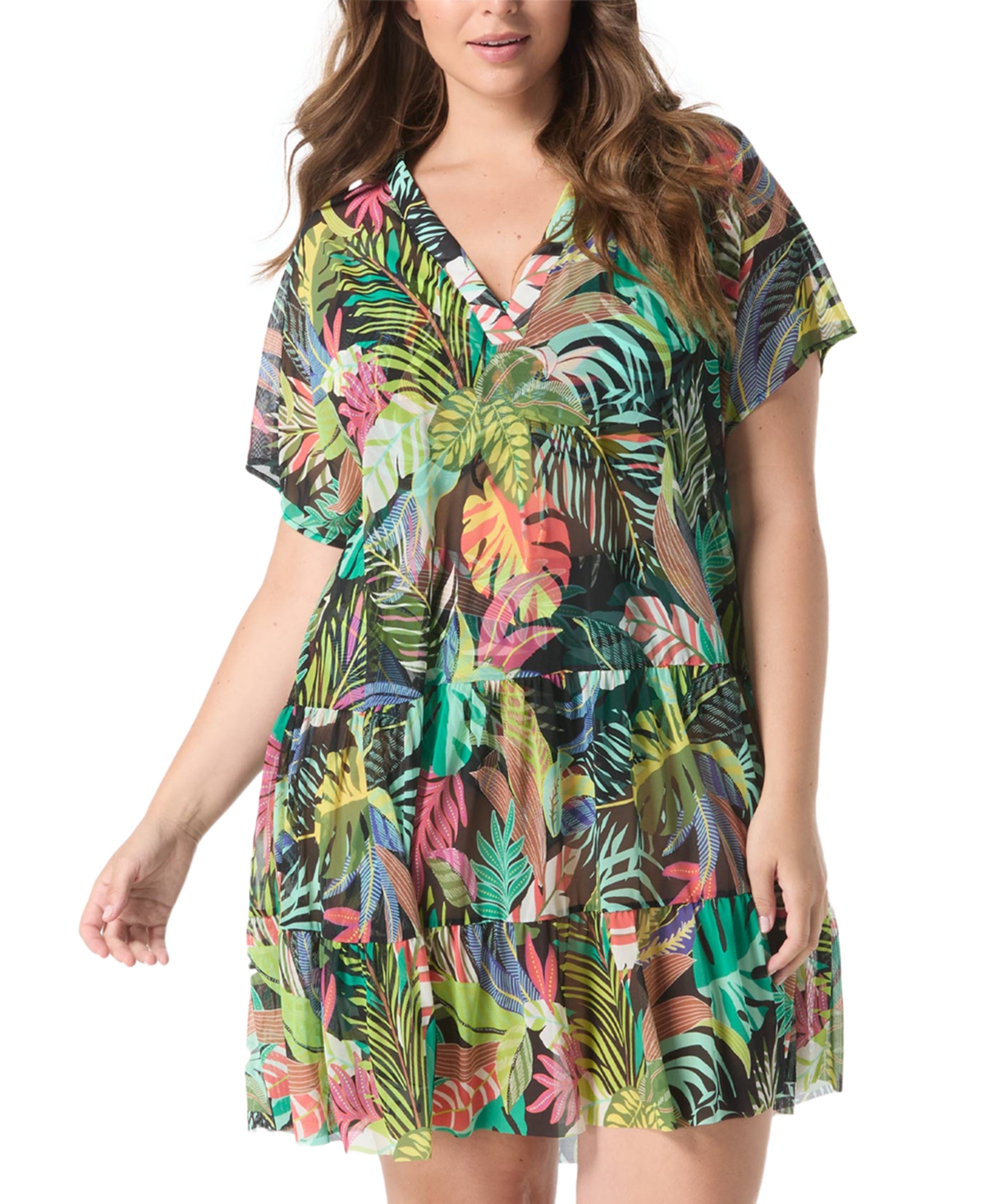 Coco Reef Women's Encourage Printed Cover-up Dress In Black Multi