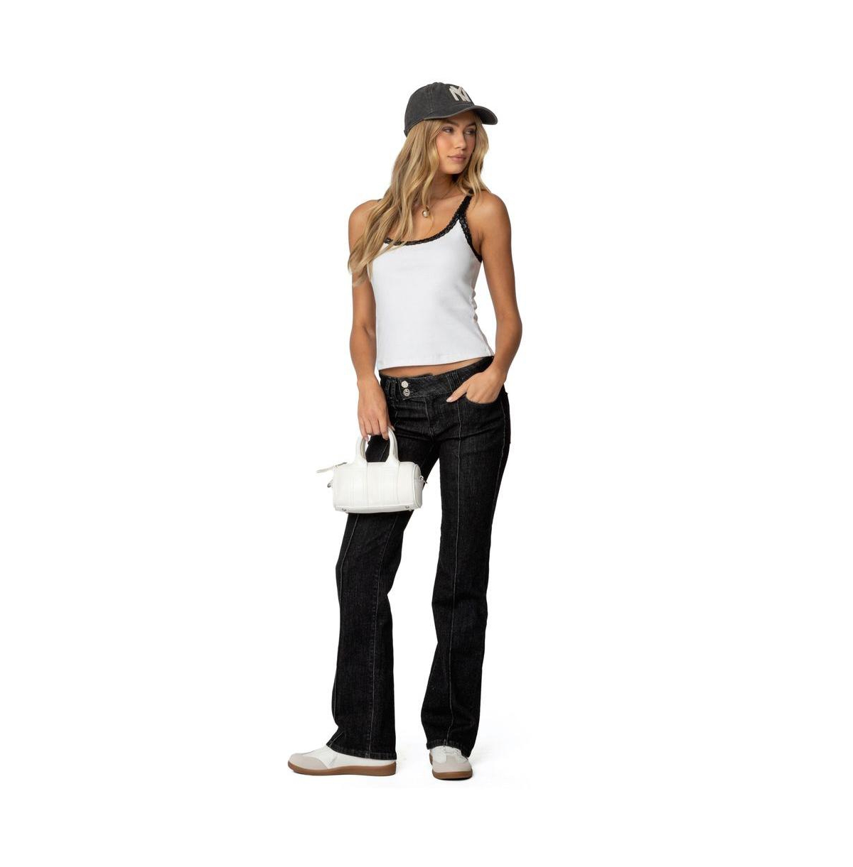 Edikted Women's Jude Lacey Ribbed Tank Top