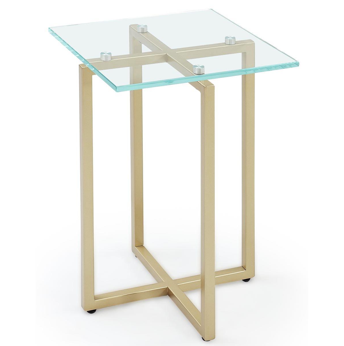 Macy's Emila 14" Square Glass Mix And Match Martini Table In Clear Glass,champagne