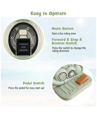 6V Kids Bubble Car Electric Ride on Motorcycle w/ Music Button & LED Headlight