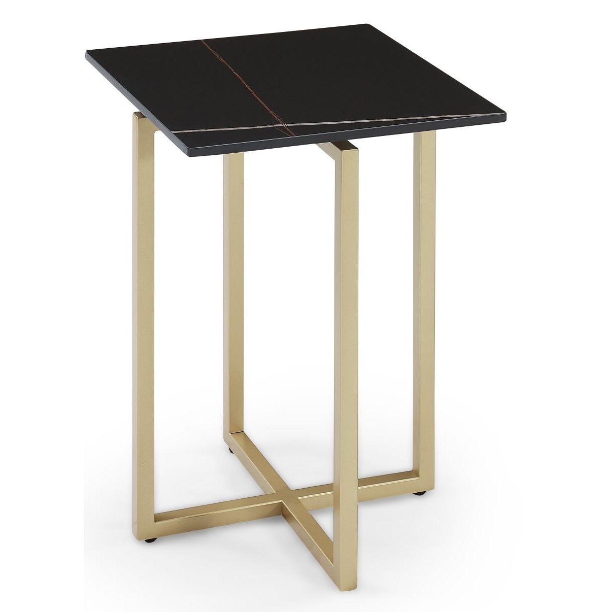 MACY'S EMILA 14" SQUARE SINTERED STONE MIX AND MATCH MARTINI TABLE 