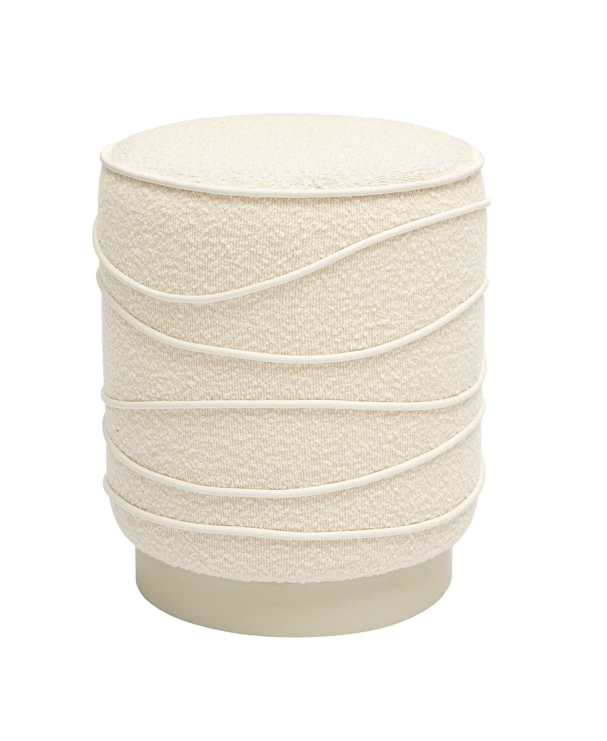 Tov Furniture Nero Boucle Ottoman In Cream