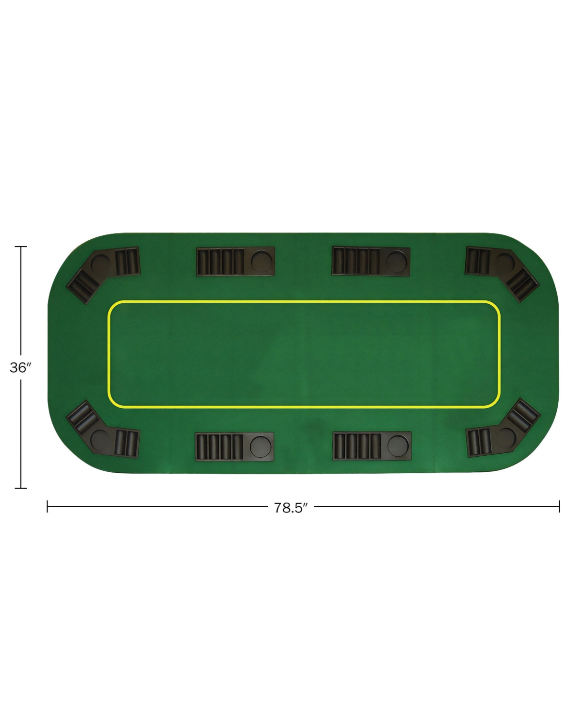 Trademark Global Trademark Poker 80" Deluxe Texas Holdem Folding Poker Tabletop In Green