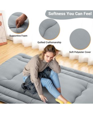 Japanese Floor Mattress Full, Foldable Futon, Thick Sleeping Pad & Portable Camping Mattress, for Living Room & Guest Room