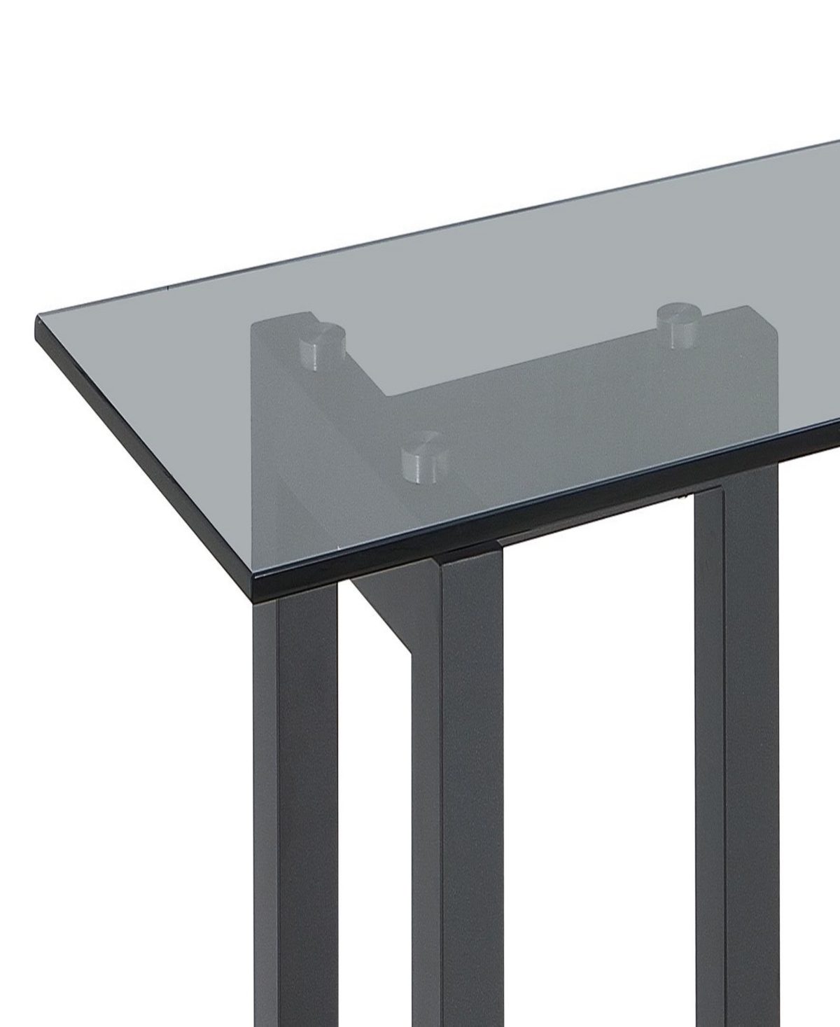 Macy's Emila 54" Glass Mix And Match Console Table In Smoked Glass,gunmetal