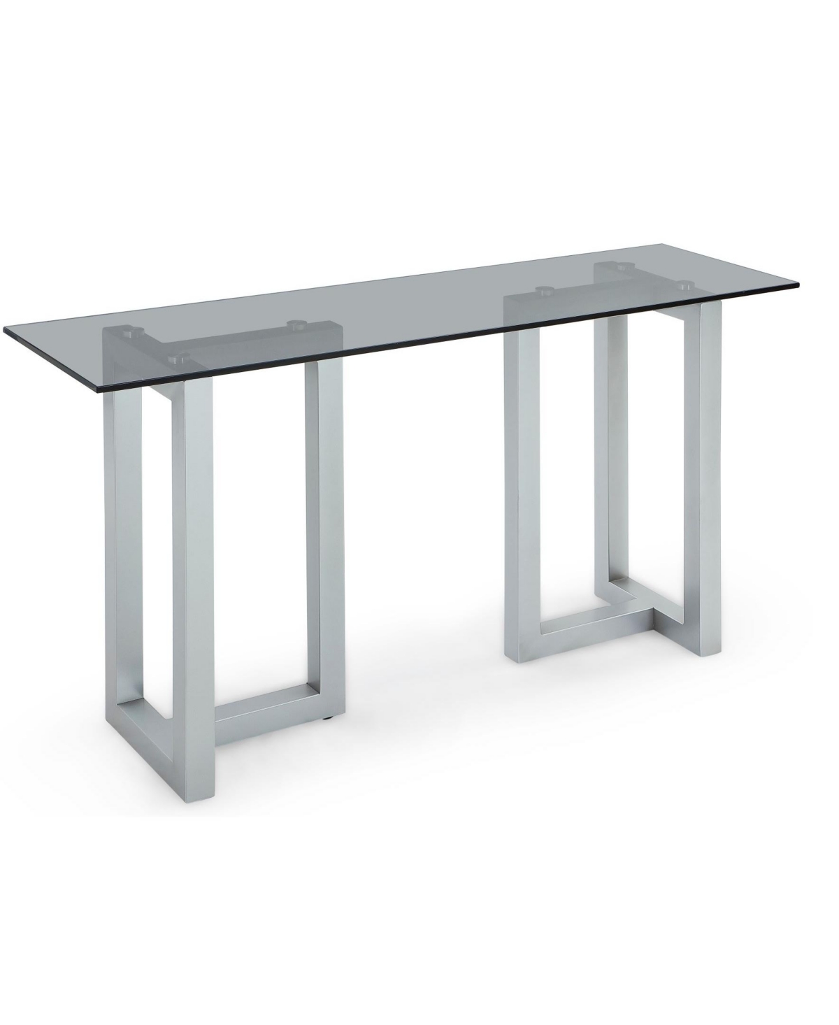 Macy's Emila 54" Glass Mix And Match Console Table In Smoked Glass,silver Sky