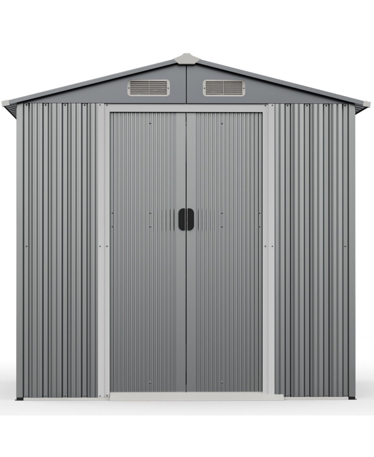 Gouun 6 x 4 Feet Galvanized Steel Storage Shed with Lockable Sliding Doors