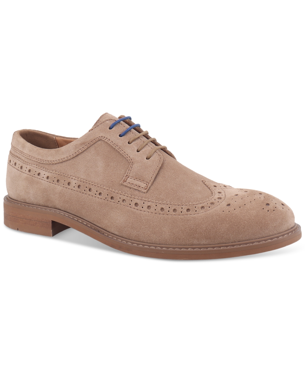 Bar Iii Men's Ashwell Longwing Oxford Shoes, Exclusively At Macy's In Tan Suede