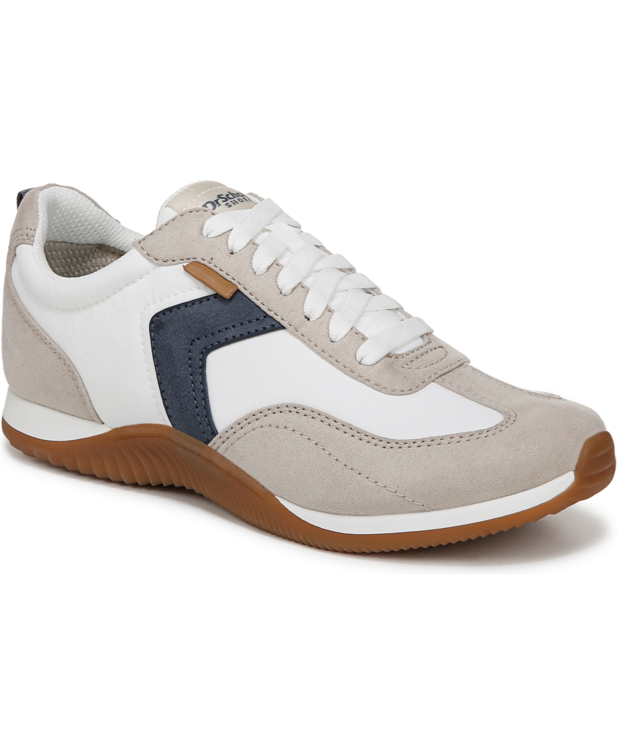 Shop Dr. Scholl's Women's Good Ol Days Lace Up Sneakers In Oyster White Fabric