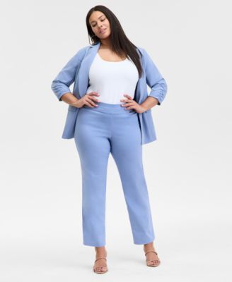 I.N.C. International Concepts - Plus Size Mid-Rise Pull-On Straight-Leg Pants