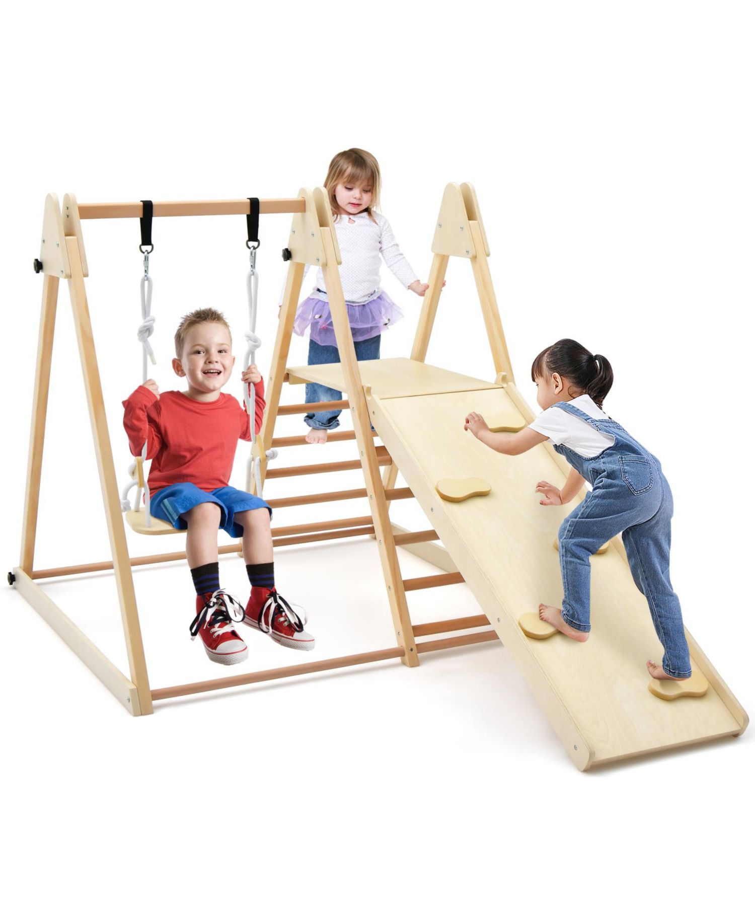 5-in-1 Foldable Adjustable-Swing Jungle Gym