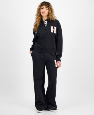 Tommy Jeans Womens Cotton H-Patch Long-Sleeve Polo Sweatshirt - Graphic Sweatpants 9090₽