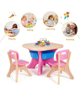In/Outdoor 3-Piece Plastic Children Play Table & Chair Set