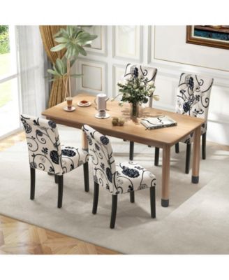 2 Pieces Tufted Dining Chair Set with Adjustable Anti-Slip Foot Pads