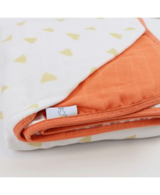 Toddler Triangles and Mint Oversized Bamboo Muslin Quilted Blanket